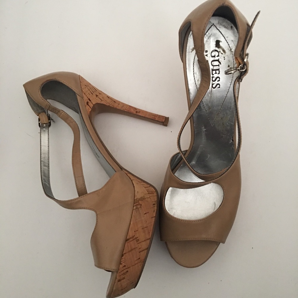 Guess by Marciano Nude Platform Heels
